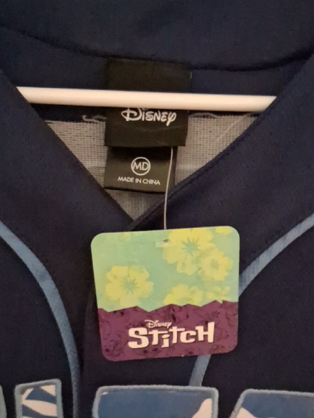 Disney Lilo And Stitch Baseball Jersey with Light Blue Trim Unisex Mens Size M - Picture 2 of 5